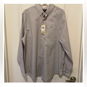 Dockers Men's Light Gray Casual Button-Down Shirt